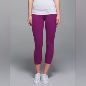 lululemon | Wunder Under Crop II (Roll Down) *Cotton | Heathered Regal Plum | 6